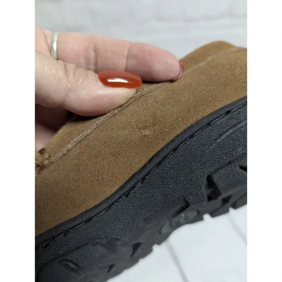 Staheekum Mens Moccasins Slipper Shoes Suede Leather Sheepskin Lined Size 8 EUC - Picture 8 of 9